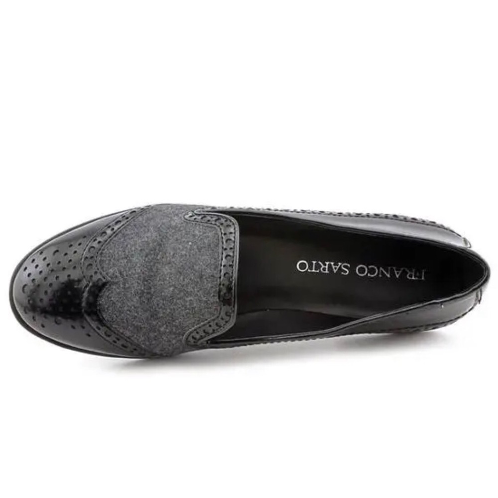 Franco Sarto Tweed Textured Patent Leather Loafers - Picture 8 of 11